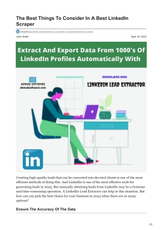 The Best Things To Consider In A Best LinkedIn Scraper
