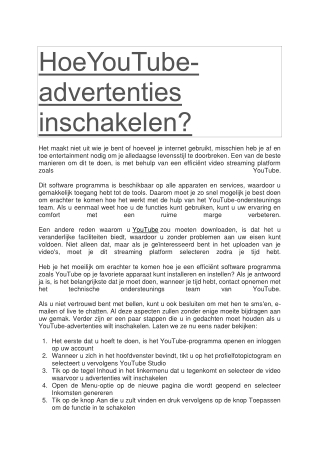 HoeYouTube-advertenties inschakelen