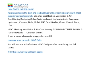 Hvac Online training course