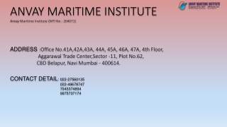 Marine Institute in Mumbai | ANVAY Maritime Institute