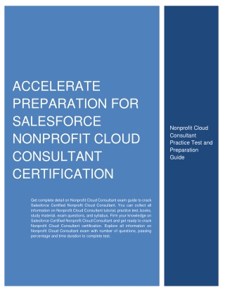 Accelerate Preparation for Salesforce Nonprofit Cloud Consultant Certification