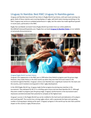 Uruguay Vs Namibia Best RWC Uruguay Vs Namibia games