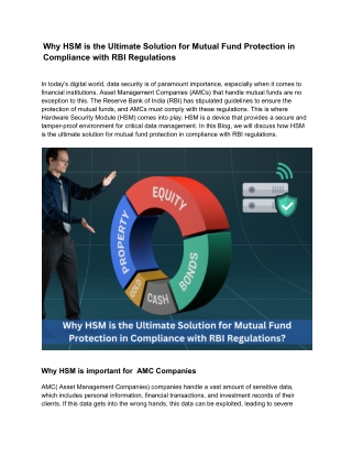 Why HSM is the Ultimate Solution for Mutual Fund Protection in Compliance with RBI Regulations