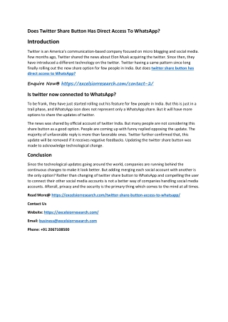 Does Twitter Share Button Has Direct Access To WhatsApp