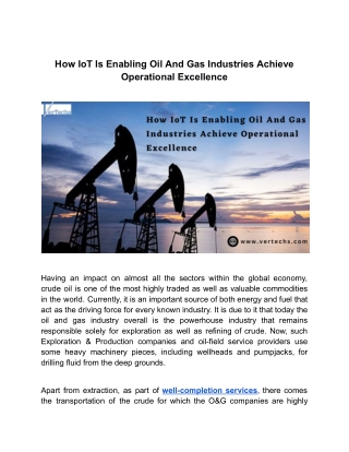 How IoT Is Enabling Oil And Gas Industries Achieve Operational Excellence