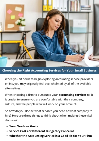 Choosing the Right Accounting Services for Your Small Business