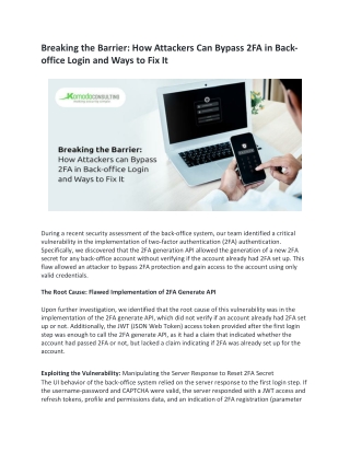 How Attackers Can Bypass 2FA in Back-office Login and Ways to Fix It