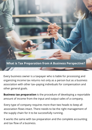 What is Tax Preparation from A Business Perspective ?