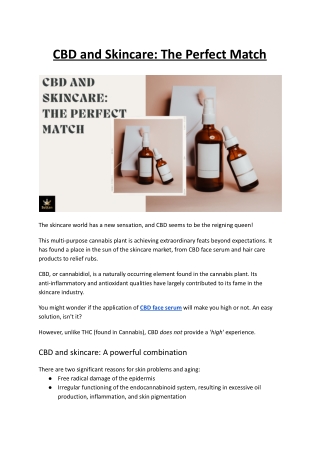 CBD and Skincare - The Perfect Match