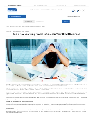 Top 5 Key Learning From Mistakes In Your Small Business