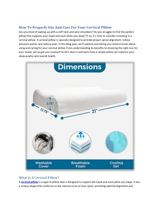 How To Properly Use And Care For Your Cervical Pillow