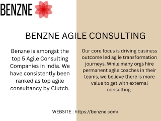 Benzne Agile Consulting Services in India - A Convenient Approach for Business