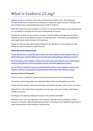 What is Cenforce 25 mg
