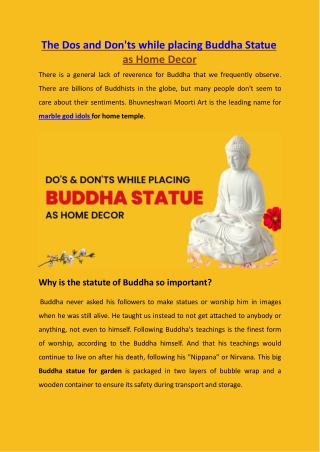 The Dos and Don'ts while placing Buddha Statue as Home Decor