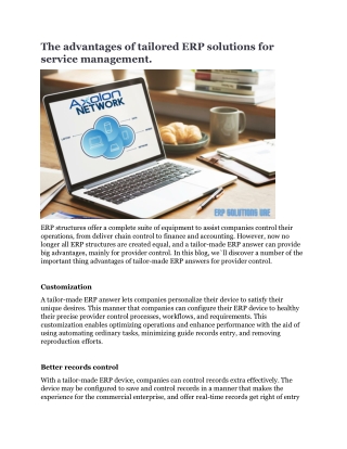 The advantages of tailored ERP solutions for service management.