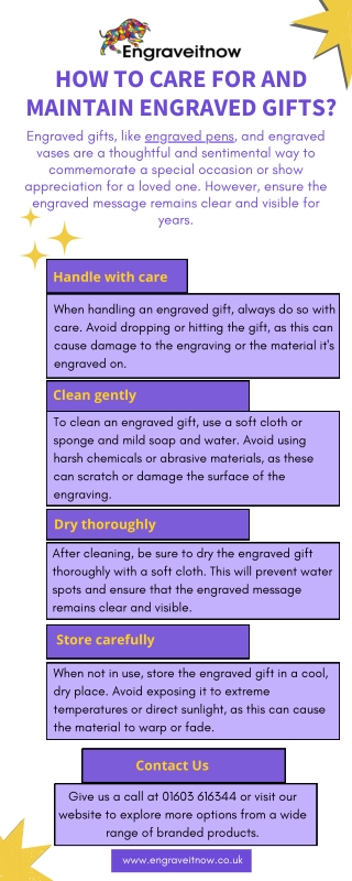 How to care for and maintain engraved gifts