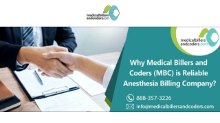 Why Medical Billers and Coders (MBC) is Reliable Anesthesia Billing Company?