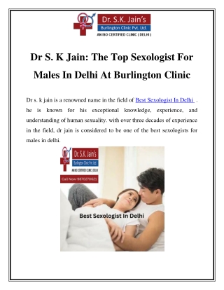 Best Sexologist In Delhi  Call-9870270621