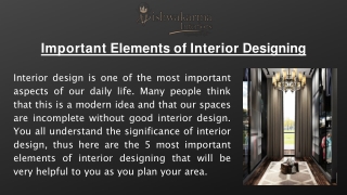 Important Elements of Interior Designing