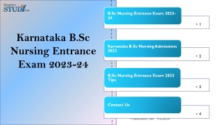 Karnataka B.Sc Nursing Entrance Exam 2023-24