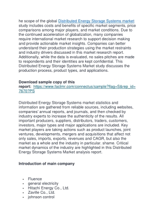 Distributed Energy Storage Systems market