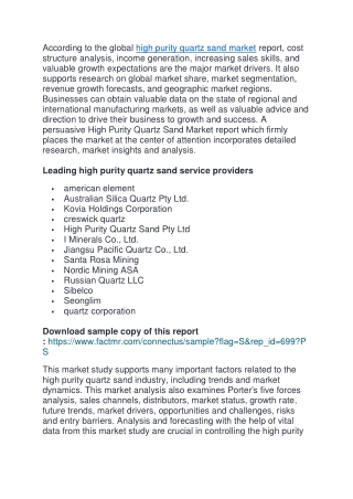 High Purity Silica Market