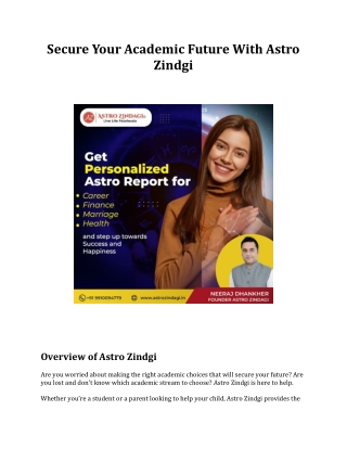 Secure Your Academic Future With Astro Zindgi