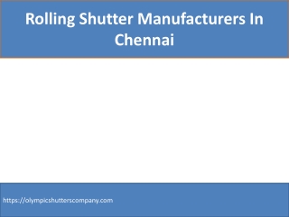 rolling shutter manufacturers in Chennai