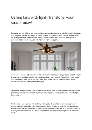 Ceiling fans with light - Transform your space today!