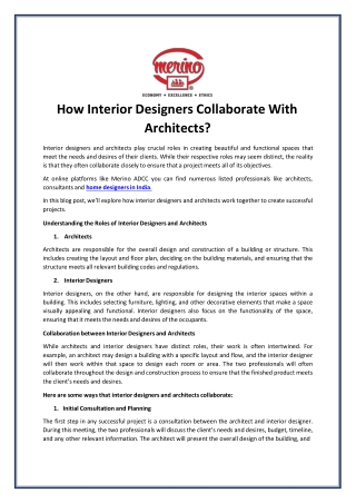 How Interior Designers Collaborate With Architects