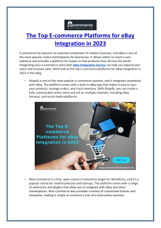 The Top E-commerce Platforms for eBay Integration in 2023