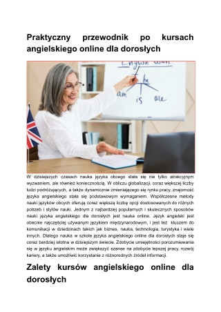 Praktyczny przewodnik po kursach angielskiego online dla dorosłych