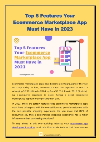 Top 5 Features Your Ecommerce Marketplace App Must Have in 2023