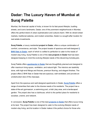 Dadar_ The Luxury Haven of Mumbai at Suraj Palette