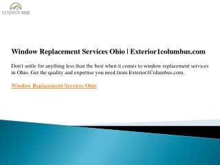 Window Replacement Services Ohio  Exterior1columbus.com