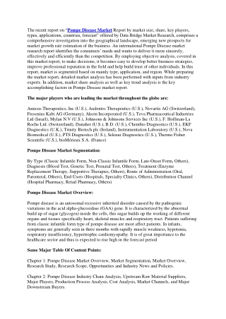 Pompe Disease Market