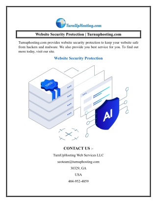 Website Security Protection  Turnuphosting.com