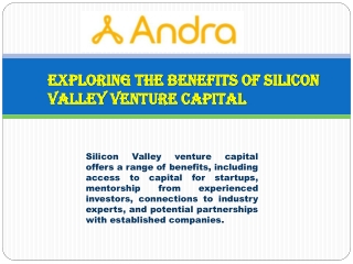 Exploring the Benefits of Silicon Valley Venture Capital