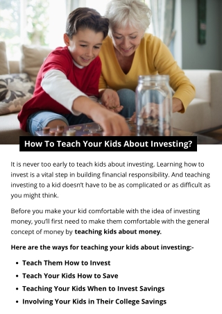How To Teach Your Kids About Investing