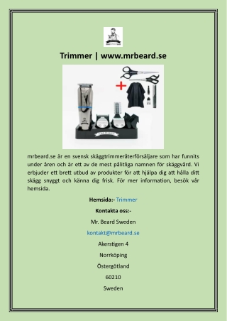 Trimmer  www.mrbeard.se