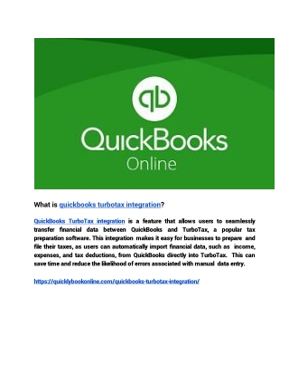 What is quickbooks turbotax integration