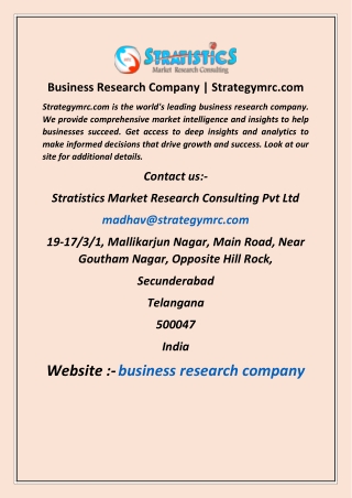 Business Research Company  Strategymrc com