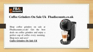 Coffee Grinders On Sale Uk  Fbadiscounts.co.uk