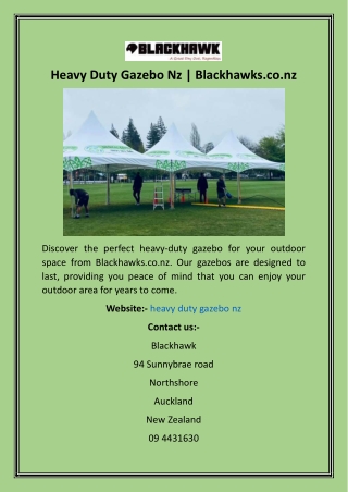 Heavy Duty Gazebo Nz  Blackhawks.co.nz