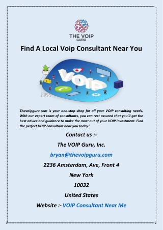 Find A Local Voip Consultant Near You