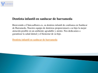 Dentista infantil en sanlucar de barrameda