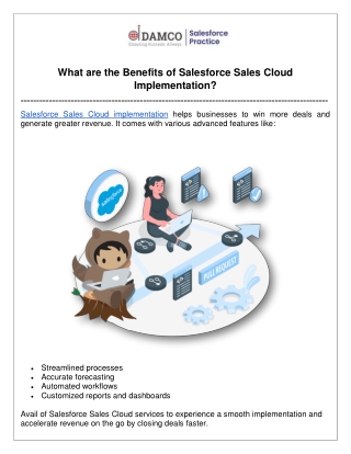 What are the Benefits of Salesforce Sales Cloud Implementation