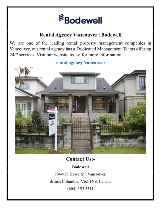 Rental Agency Vancouver | Bodewell