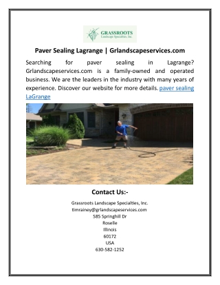 Paver Sealing Lagrange Grlandscapeservices