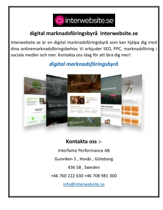 digital marknadsföringsbyrå  Interwebsite.se